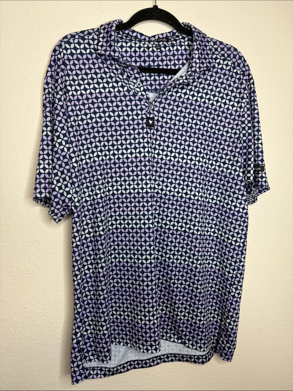 Bad Birdie | Men’s Purple Design Golf Polo Shirt Size XL